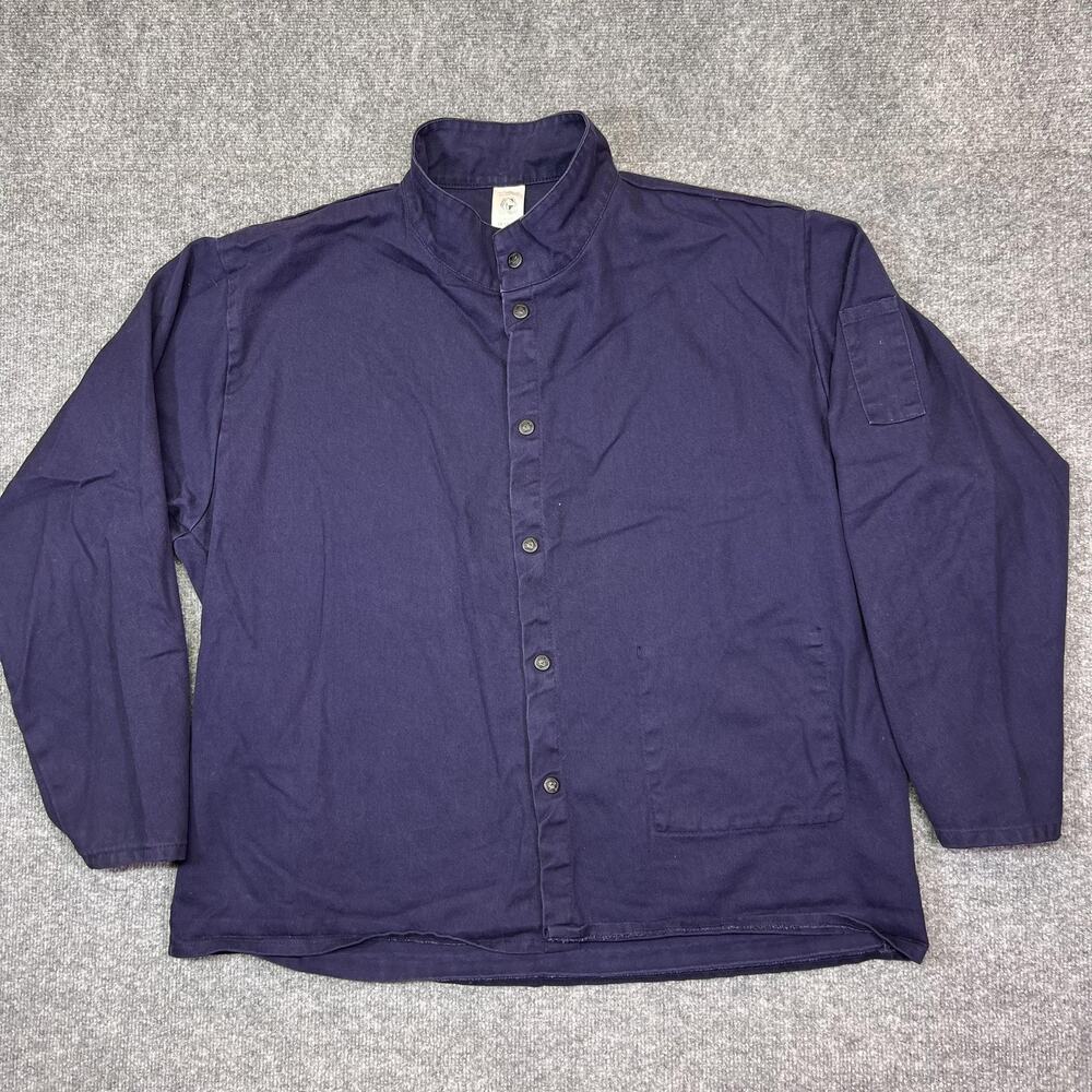 Black Stallion FR Shirt Mens 2XL Blue Twill Button Front Long Sleeve Workwear